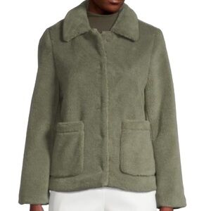 Rebecca Minkoff Harley Faux Fur Sherpa Cozy Teddy Green Jacket Coat NWT